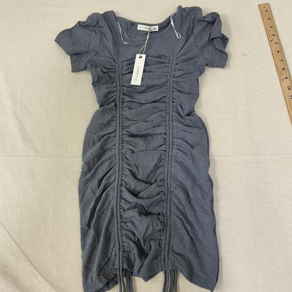 O.Bianca ribbed bodycon mini dress